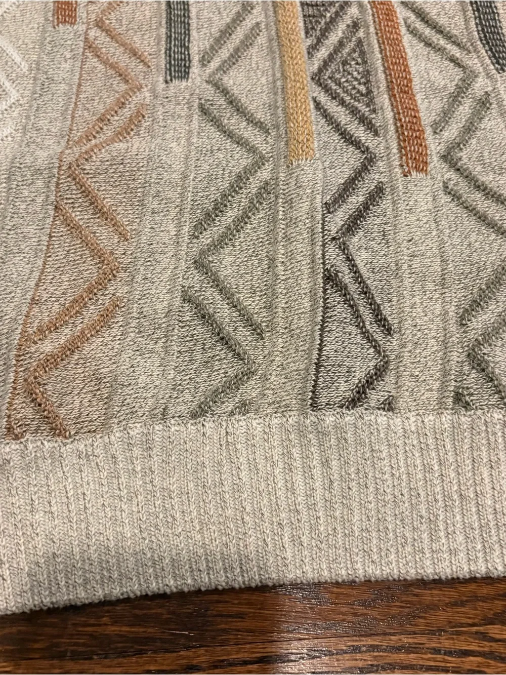 Men's Vintage 90s VERRI Cream Geometric Pattern Sweater